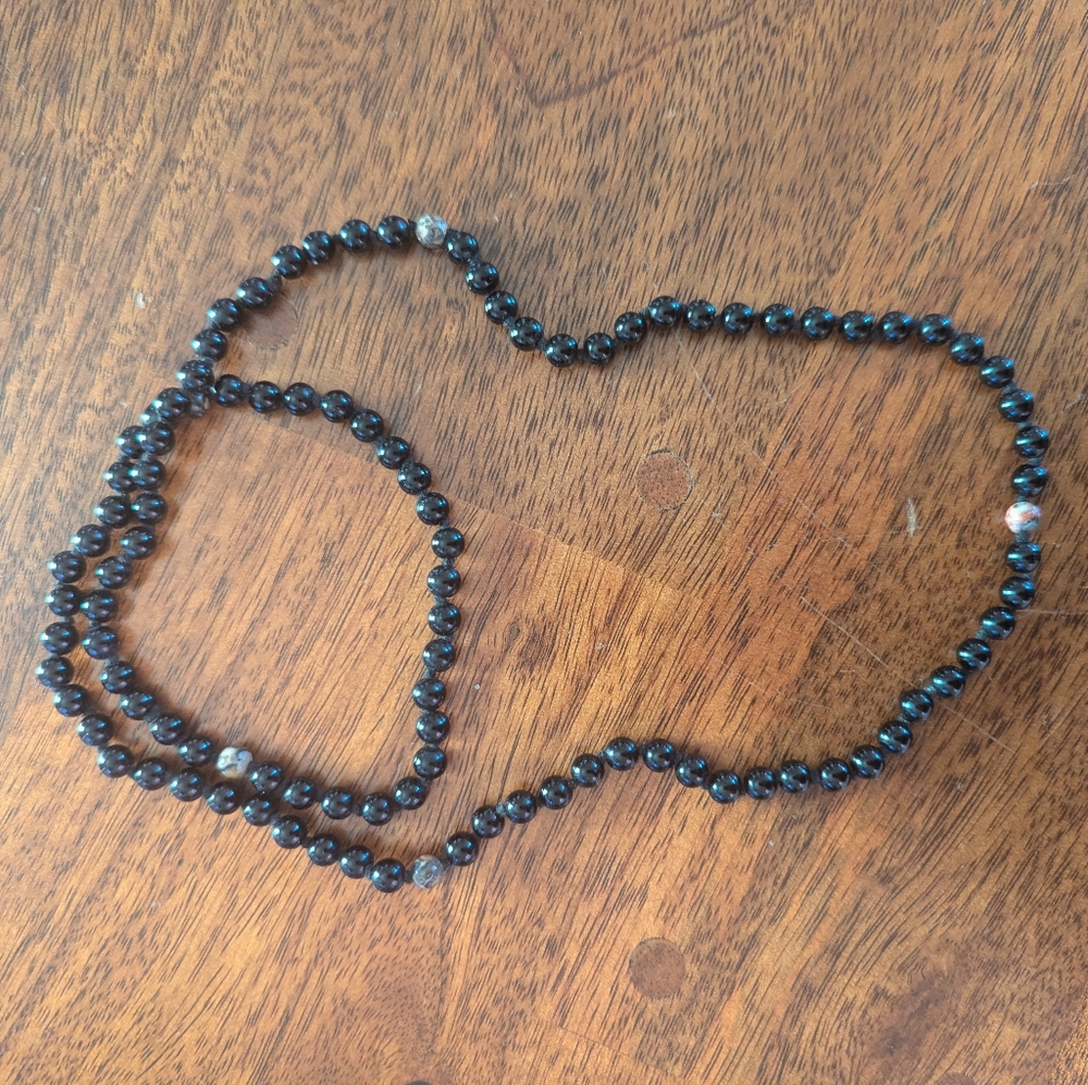 African Black Beaded Necklace (90's)